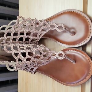 Zigisoho Zip-up Rhinestone Sandals
